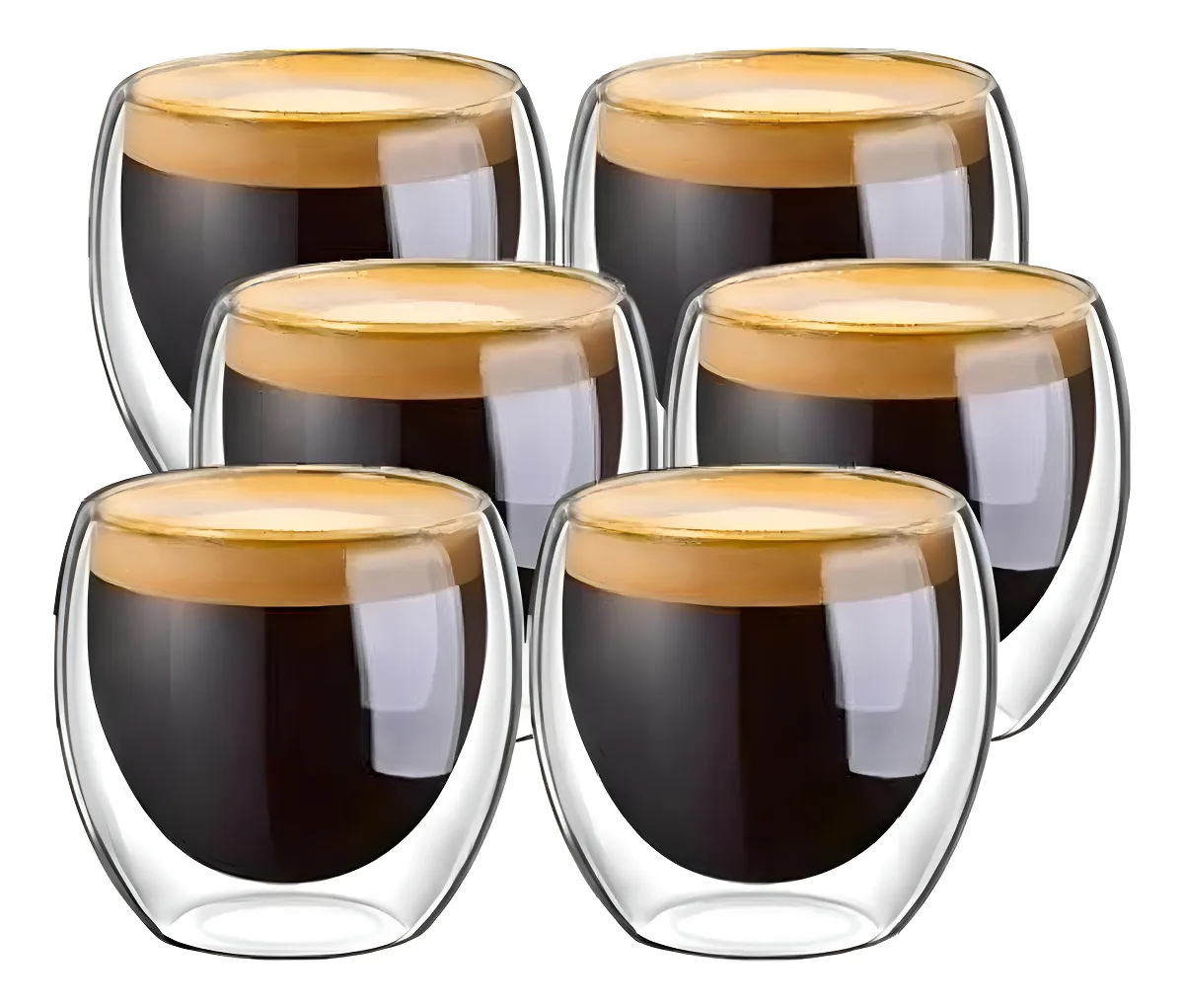 Copos De Vidro Borosilicato Duplo Nespresso 6 Unidades Cor Transparente