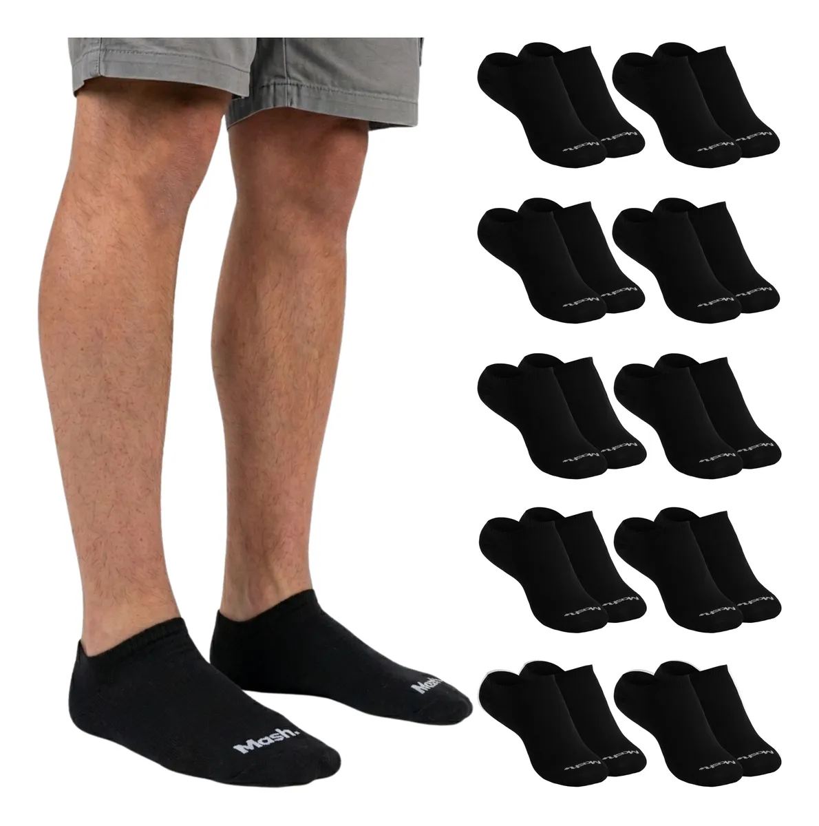 Kit 10 Pares Meias Mash Invisível Esportiva Algodão Original